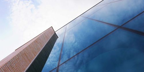 Nuovo Polo Dipartimento di Scienze del Farmaco, dettaglio della facciata in vetro