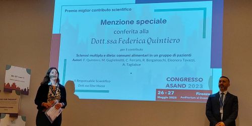 Momento della premiazione di Federica Quintiero