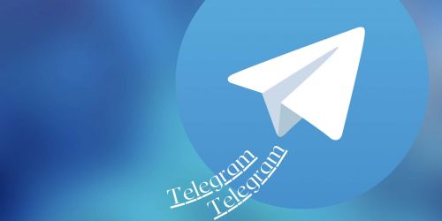 Logo Telegram con scritta Telegram