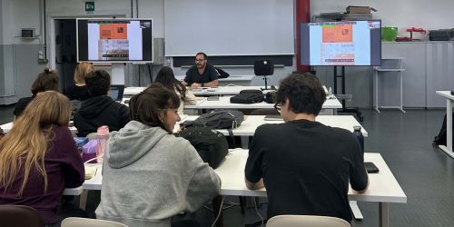 Un momento della lezione dell'Architetto Camillo Boano agli studenti del Corso di Architettura e Composizione Architettonica 1