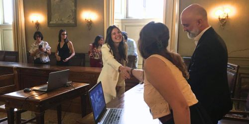 Genny Copes, durante la discussione tesi di laurea EC2U Joint Master European languages cultures and societies in contact