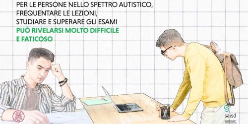 Fotogramma del video sull'autismo del SAISD con disegno di due studenti