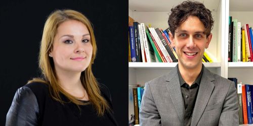 Foto di Giulia Fulvia Mancini affiancata a foto di Luca Rinaldi.