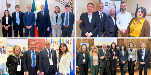 Collage con le foto di alcuni dei viaggi che hanno coinvolto i rappresentanti dell'Università di Pavia