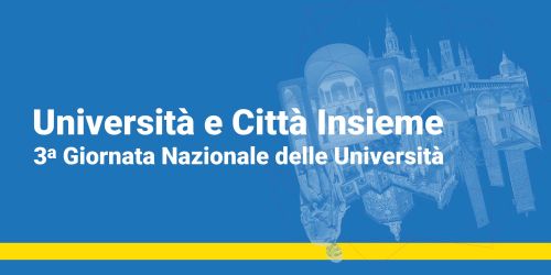 Copertina evento "Università e Città insieme" 2026 con titolo e grafica composta con luoghi significativi UniPv