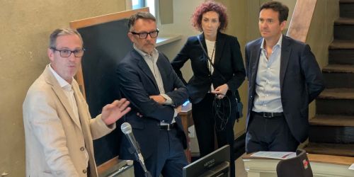 Alcuni dei relatori intervenuti durante la presentazione di NeuroCam. Da sinistra: Alessandro Reali, Gianni Bonelli e Alessandro Cattaneo