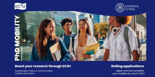 Cover “Boost your research through EC2U” con immagine di studenti e studentesse