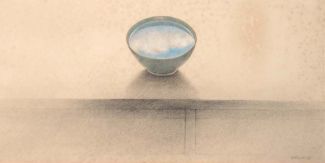 Dipinto di Farhad Ostovani raffigurante una ciotola d'acqua