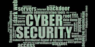 Collage di parole relative alla cybersecurity
