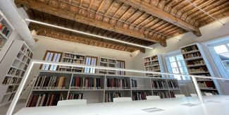 Biblioteca di arte, soffitto ligneo