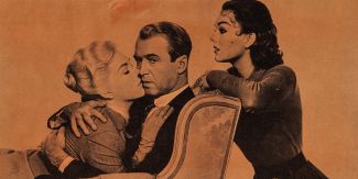I due protagonisti del film "La donna che visse due volte" interpretati da James Stewart e Kim Novak