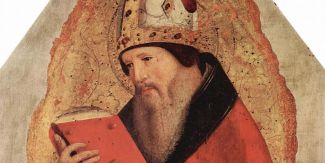 Dettaglio del dipinto di Antonello Da Messina raffigurante Sant'Agostino, ubitato presso Palazzo Abatellis a Palermo