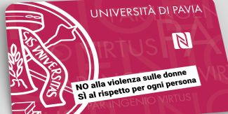 Smart Card dell’Università di Pavia con frase contro violenza