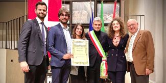 Da sinistra: Giovanni Cappa, Bruno Barcella, Flavia Resta, il Sindaco Fabrizio Fracassi, Valentina Angeli, Prof. Stefano Perlini.