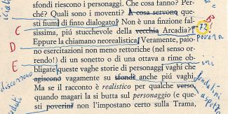 Una delle carte di Alberto Arbasino conservata presso il Centro Manoscritti UniPv