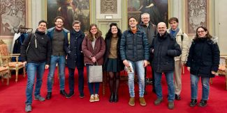 La delegazione dell’Università Johannes Kepler di Linz con alcuni colleghi dell'Università di Pavia in Aula Foscolo.