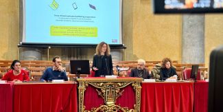 La prof.ssa Forlino in aula Magna