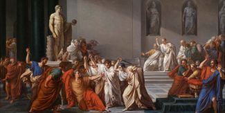 Dipinto "La morte di Cesare" di Vincenzo Camuccini, 1805-1805, conservato presso il Museo di Capodimonte.