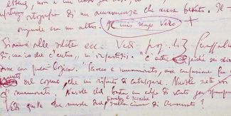 Dettaglio di una pagina di un manoscritto di Gesualdo Bufalino