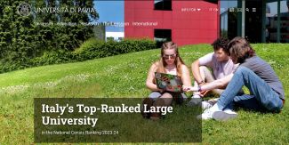 Home Page nuovo sito UniPv in inglese