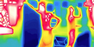 Dettaglio di una delle termografi della mostra "VELORIVELO 1.5"