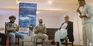 Da sinistra: Patrick Zaki, Luca Foschi, Gianni Francioni, Stefano Casta