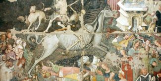 Dettaglio dell'affresco "Trionfo della morte", Anonimo, 1445. Palazzo Abatellis Palermo