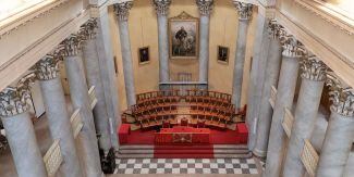 Aula Magna, interno, dall'alto (emiciclo)