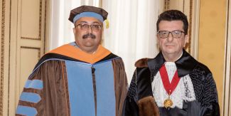 Il Presidente della Tufts University Sunil Kumar e il Rettore dell'Università di Pavia Francesco Svelto