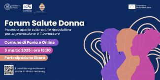 Copertina dell'evento con principali dati e disegno di tre sagome di donna