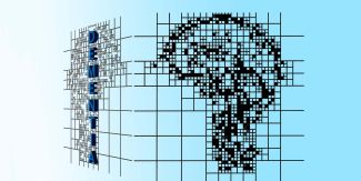Disegno di un cervello e sua immagine speculare con la scritta "Dementia"