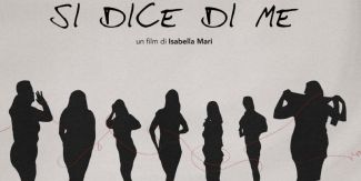 Immagine dalla copertina del film "Si dice di me" con sagome di donne