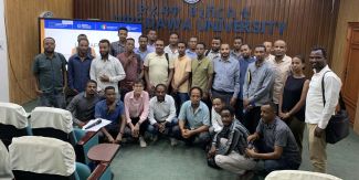 La prof.ssa Sassi con un gruppo di docenti dell’Università di Dawa