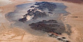 Campi lavici, fotografia da elicottero