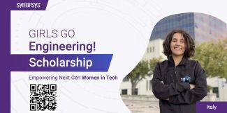 Titolo del progetto, QR Code per candidarsi e foto di una studentessa