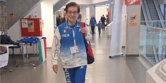 Emma Mazzenga con la tuta della nazionale italiana