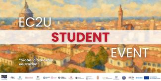 Copertina "Global Citizenship Education". Sullo sfondo veduta di Pavia dall'alto