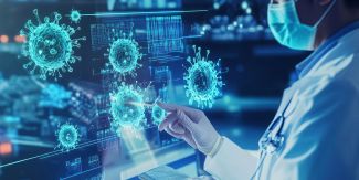  Interfaccia basata sull'intelligenza artificiale per prevedere future epidemie di malattie infettive, epidemiologia, assistenza sanitaria preventiva