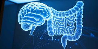 Immagine generata con AI che raffigura cervello e intestino umani