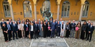 Il Rettore, Alessandro Reali, con i Prorettori e i Delegati