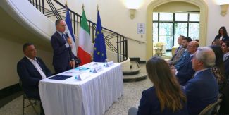 Un momento della conferenza stampa del progetto "Nascere con affetto"