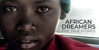 Copertina documentario "African Dreamers" dalla locandina del documentario con primo piano di una delle protagoniste