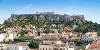 Veduta della città di Atene e della sua Acropoli