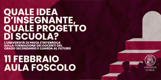 Cover convegno "Quale idea d'insegnante, quale progetto di scuola?" con info principali evento
