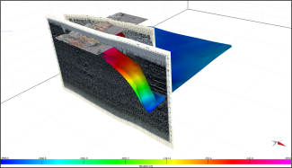 Esempio di modello 3D di strutture geologiche creato con software MOVE.