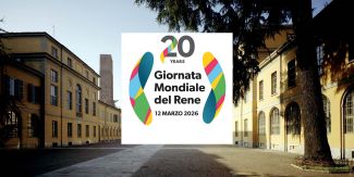 Logo "Giornata mondiale del Rene" 2026, sullo sfondo il Cortile Teresiano