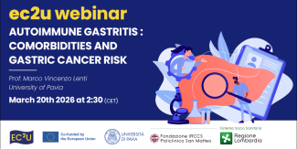 Cover evento "Autoimmune gastritis" con info principali e loghi partner