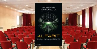 Copertina "Alfabit" sullo sfondo l'aula convegno del Collegio S. Caterina da Siena