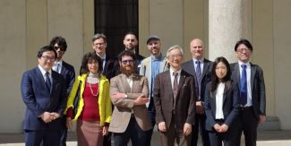 I rappresentanti UniPv e la delegazione giapponese in visita a Pavia