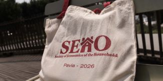 Tote bag della conferenza SEHO 2026 ospitata a Pavia.